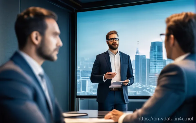 빅데이터 분석가로 성공한 사람들의 사례 - **Prompt:** A thoughtful big data analyst, a person in their late 20s or early 30s, sits at a minima...