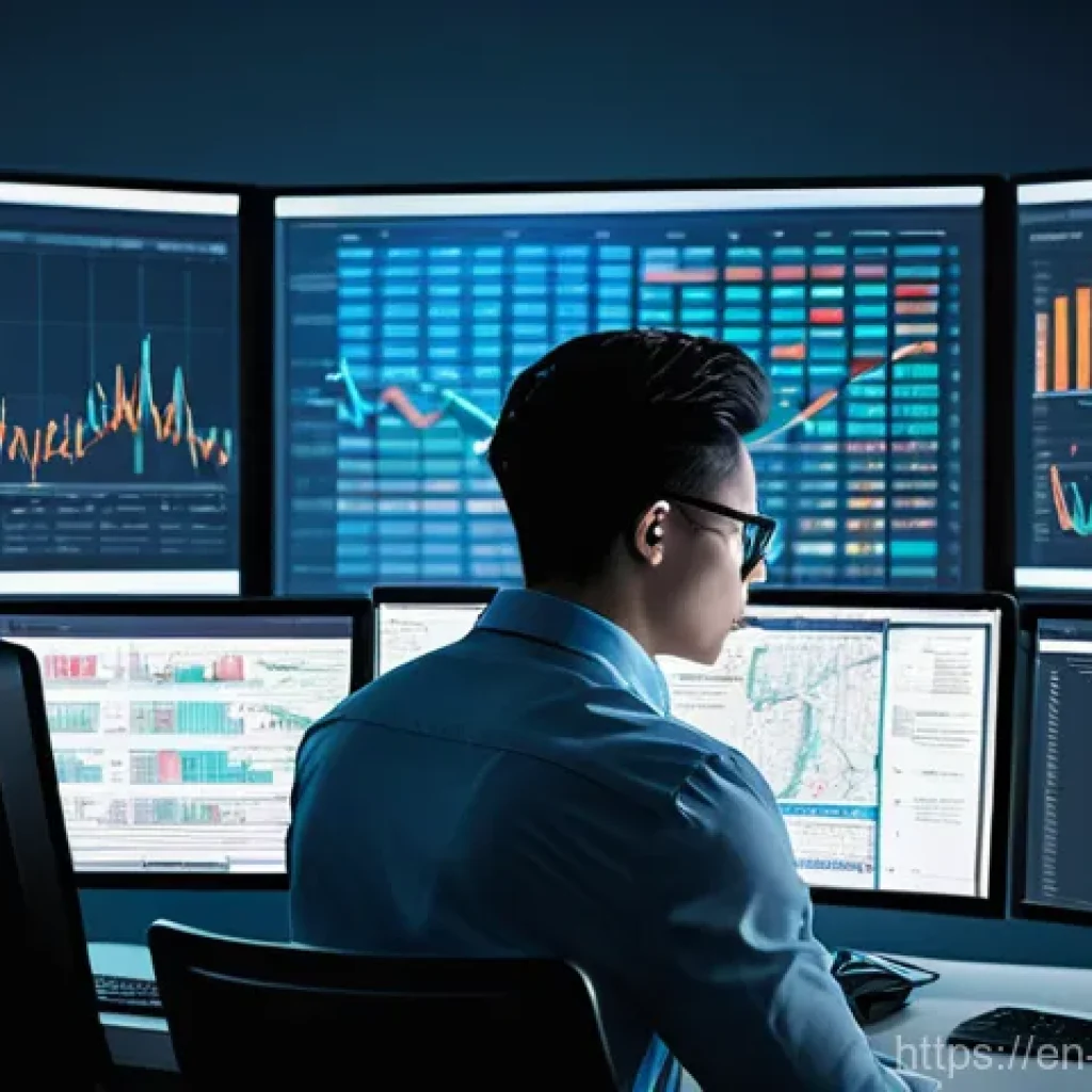 빅데이터 분석가로 일하며 겪은 고충 - **Prompt: "A professional data analyst, male or female, dressed in smart business casual attire, sit...