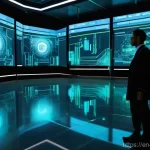 Home 2 R 프로그래밍으로 빅데이터 분석하기 - A sleek, futuristic data processing facility where giant, glowing conduits channel massive streams o...